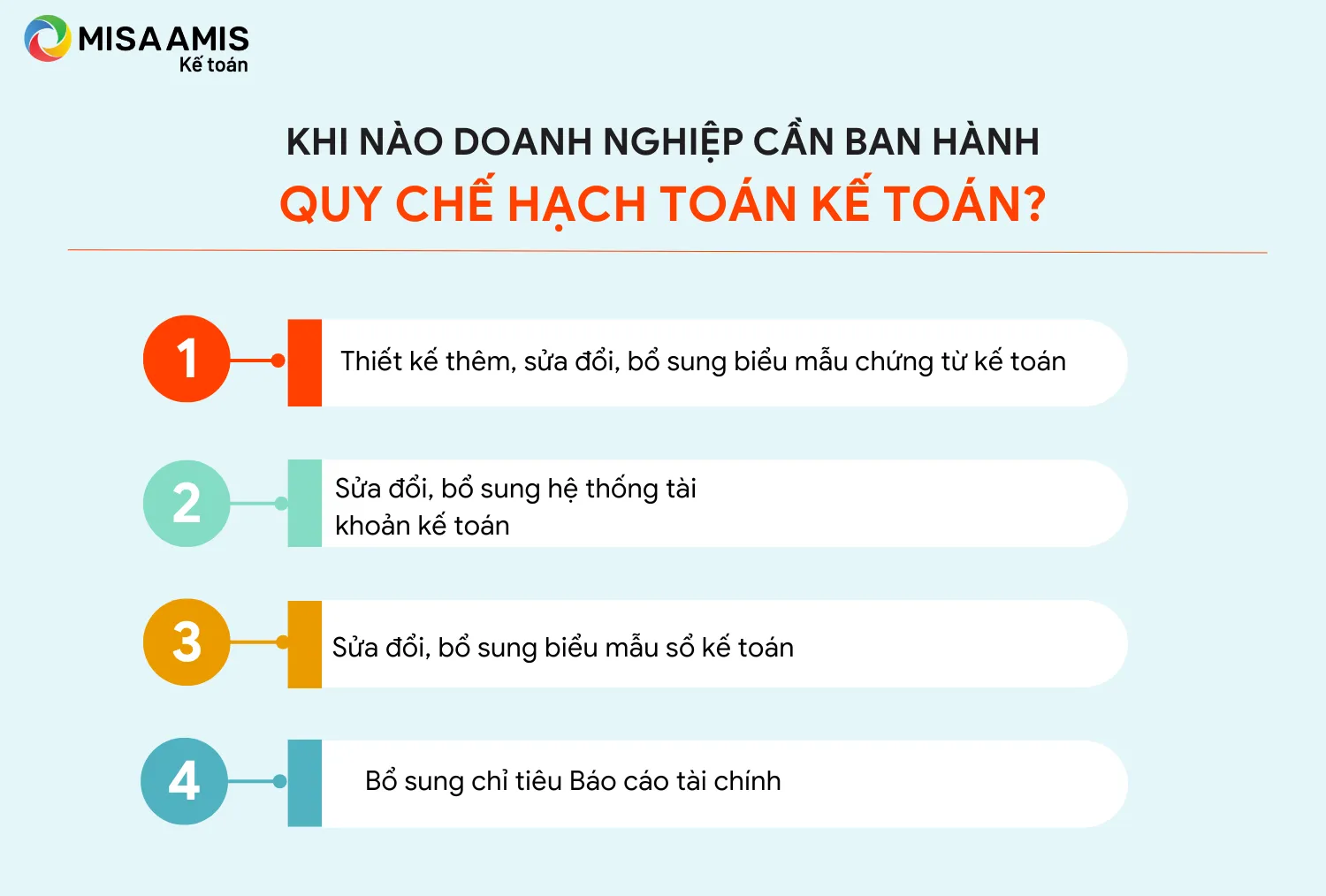 Các trường hợp cần ban hành quy chế hạch toán kế toán