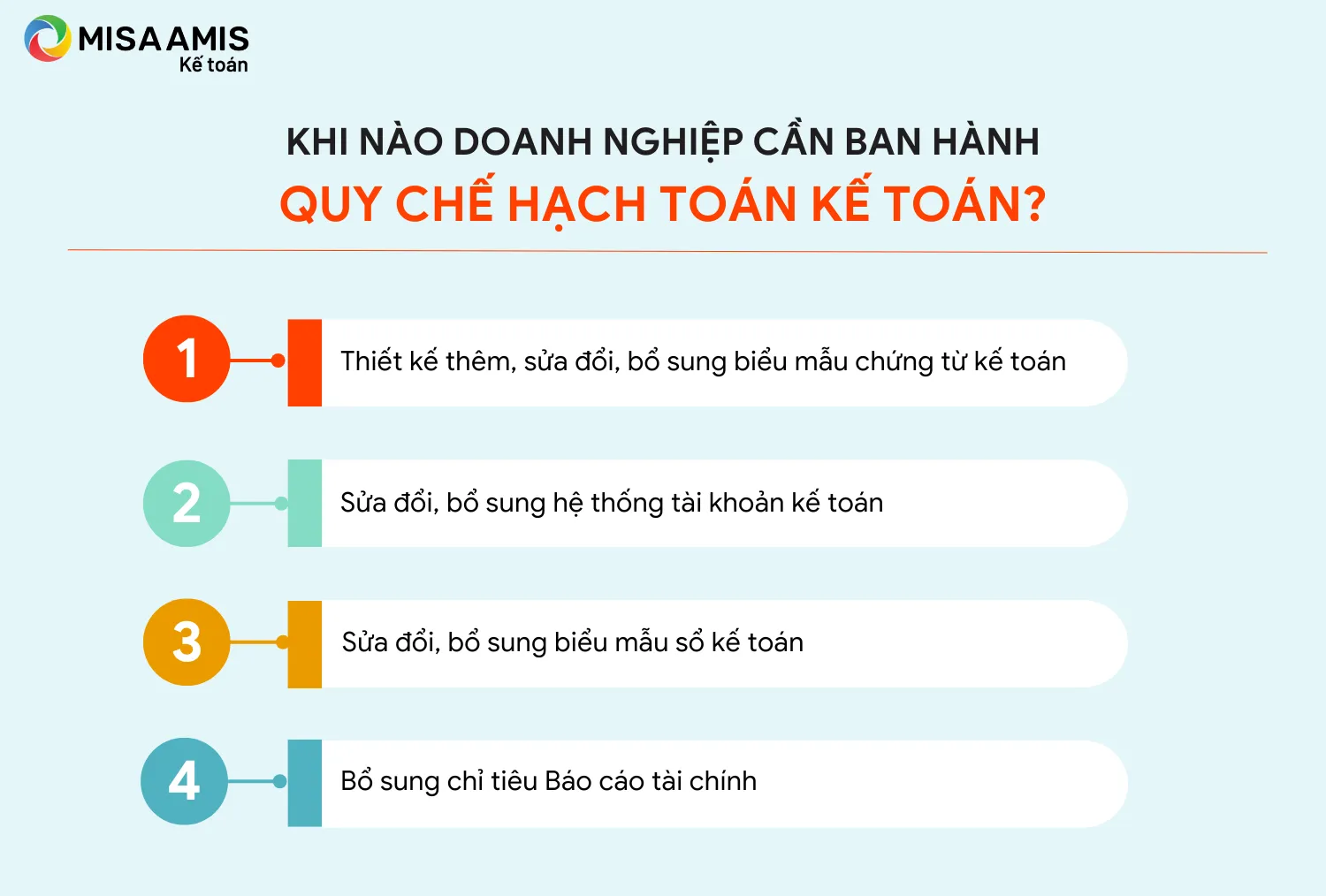 Các trường hợp cần ban hành quy chế hạch toán kế toán