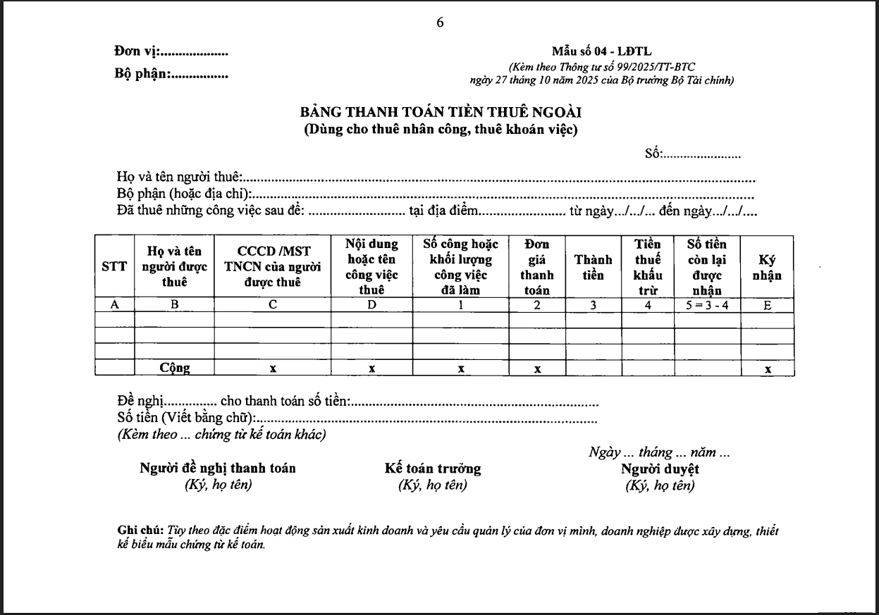 mẫu-04-LĐTL-bảng-thanh-toán-tiền-thuê-ngoài