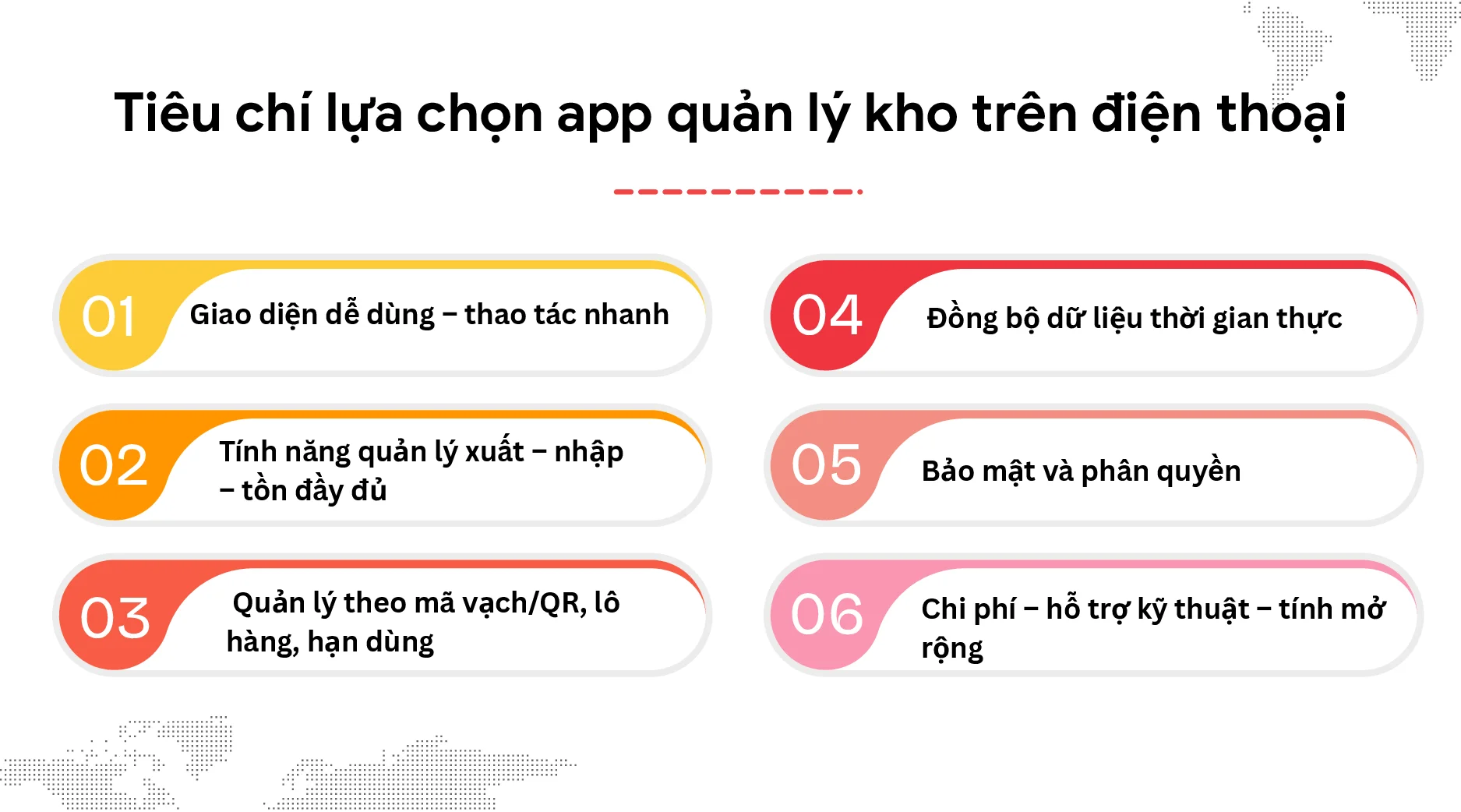 Tiêu chí lựa chọn app quản lý kho trên điện thoại
