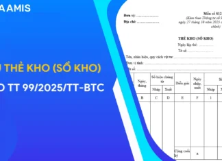 Mẫu Thẻ kho (Sổ kho) theo Thông tư 99