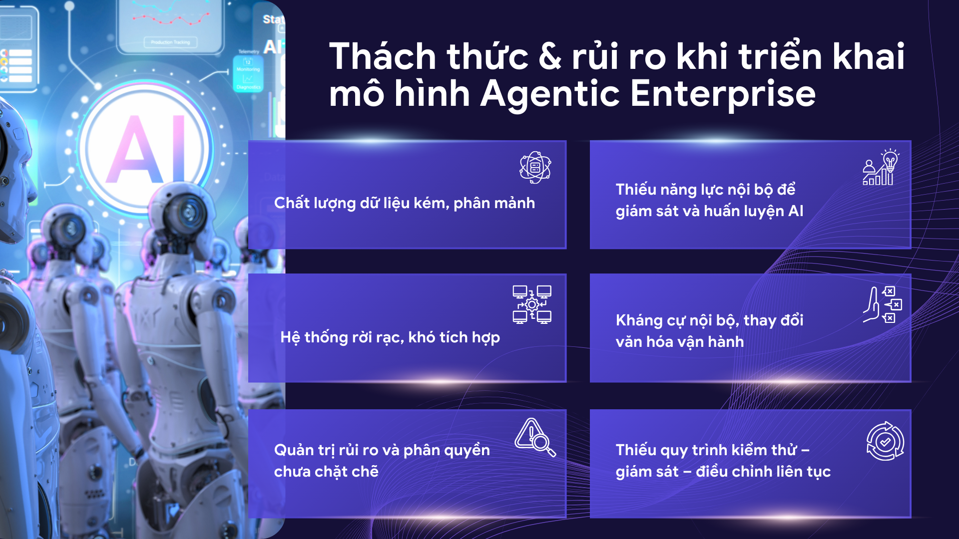 Thách thức & rủi ro cần lưu ý khi triển khai mô hình Agentic Enterprise