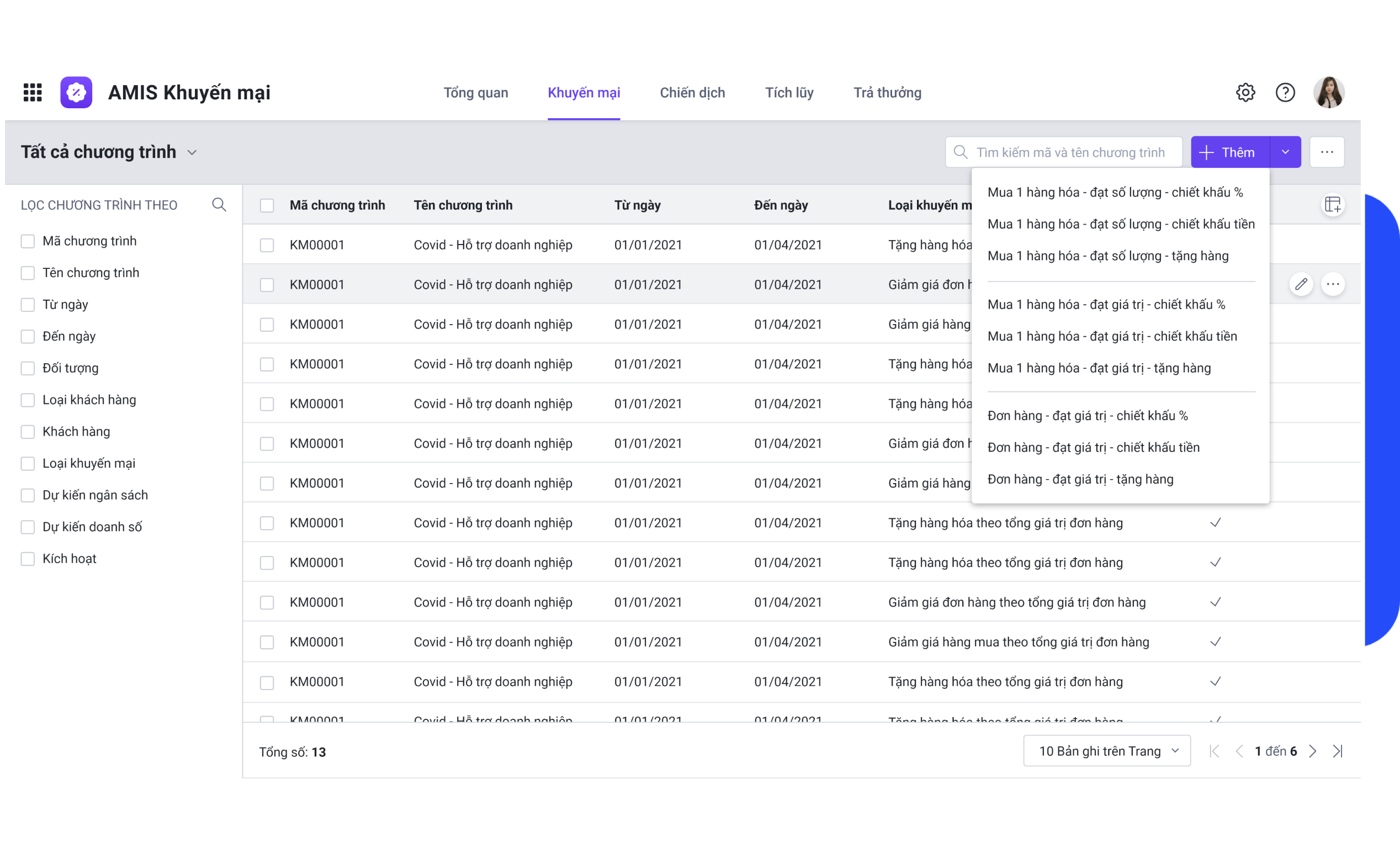 MISA AMIS CRM giúp doanh nghiệp quản lý khuyến mãi hiệu quả