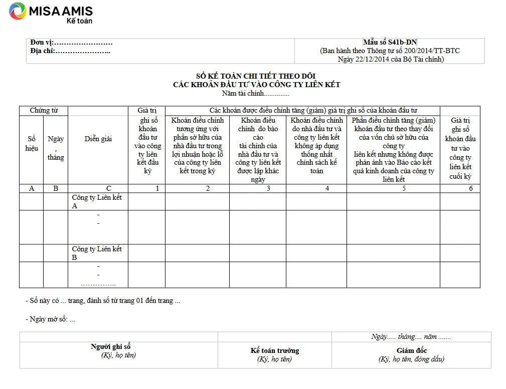 Mẫu sổ S41b-DN theo thông tư 200
