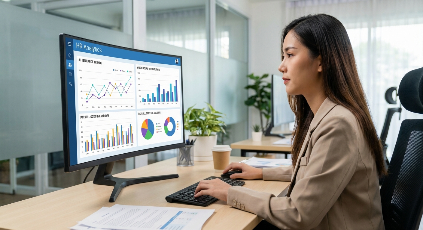 báo cáo thông minh về thời gian làm việc và chi phí lương