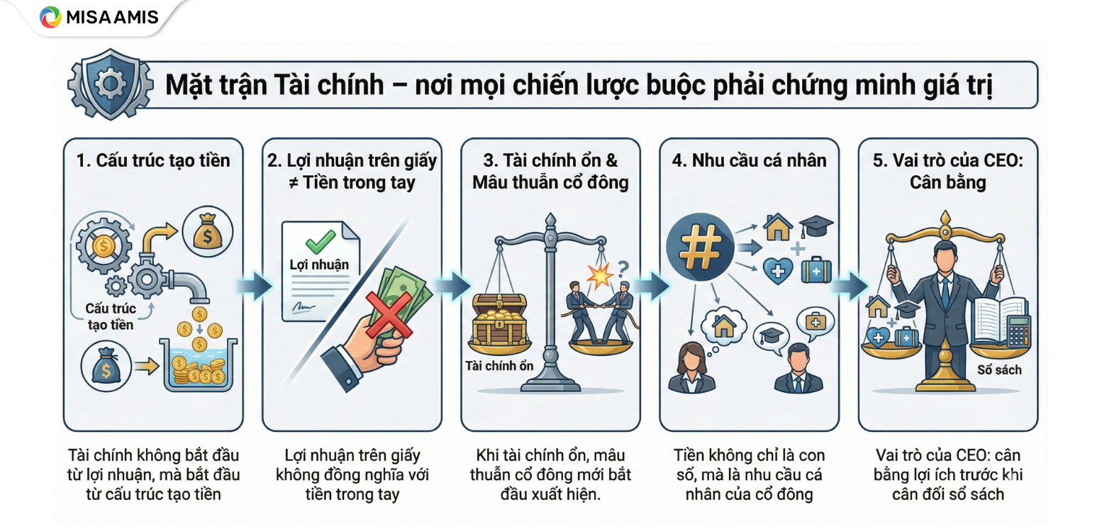 Mặt trận Tài chính – nơi mọi chiến lược buộc phải chứng minh giá trị