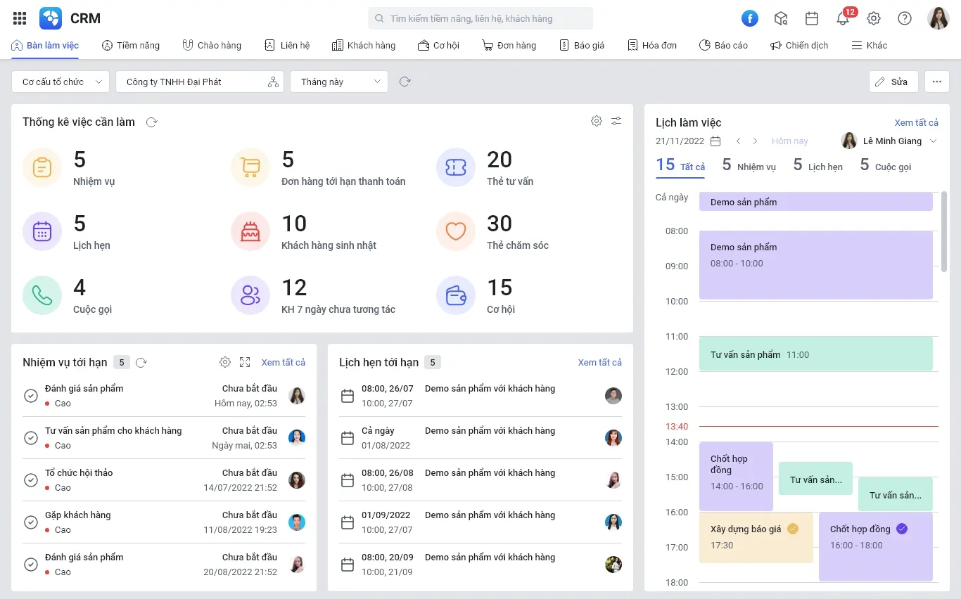 Với MISA AMIS CRM, đội ngũ Sales dễ dàng nắm bắt tình hình và thực hiện CSKH tốt hơn, tránh bỏ lỡ lead