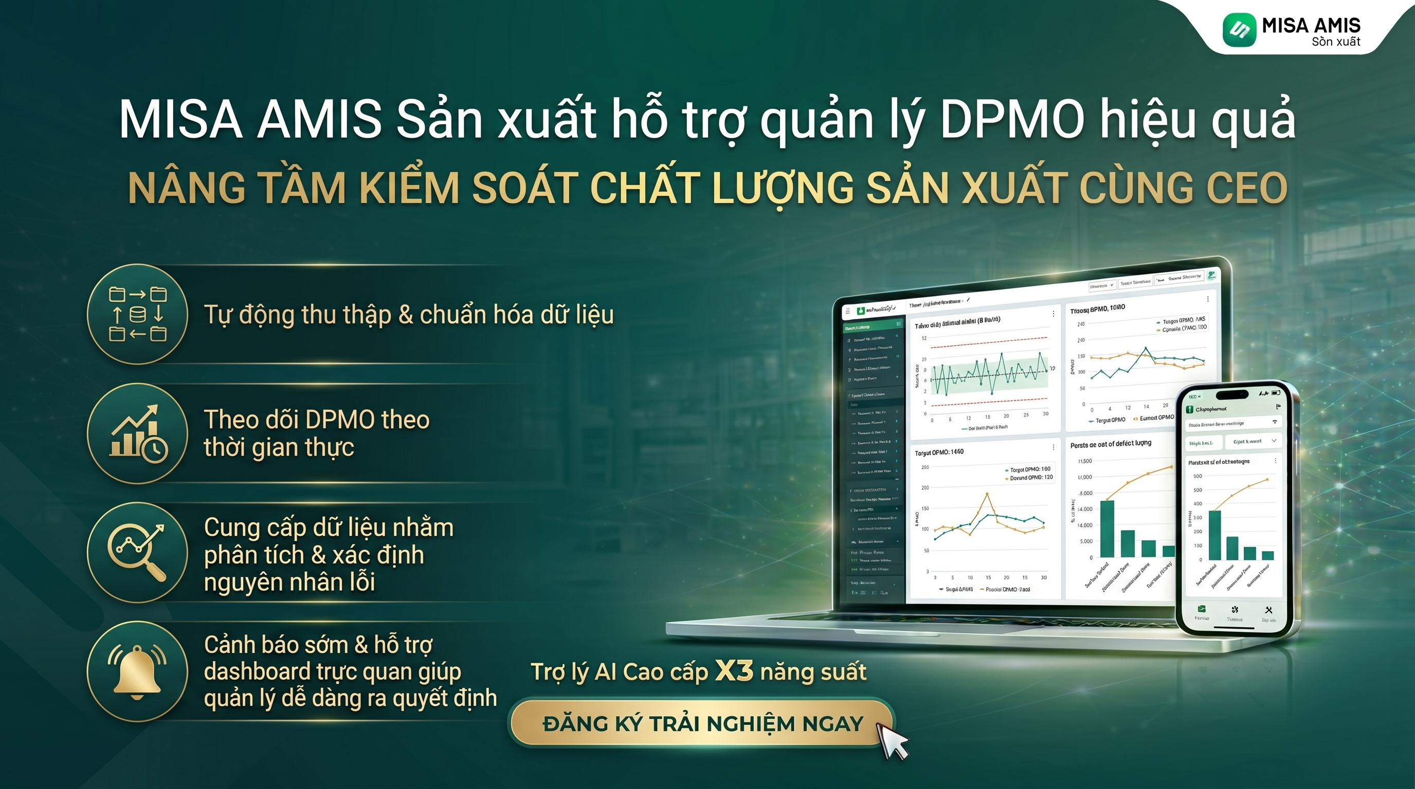 MISA AMIS Sản xuất hỗ trợ quản lý DPMO hiệu quả