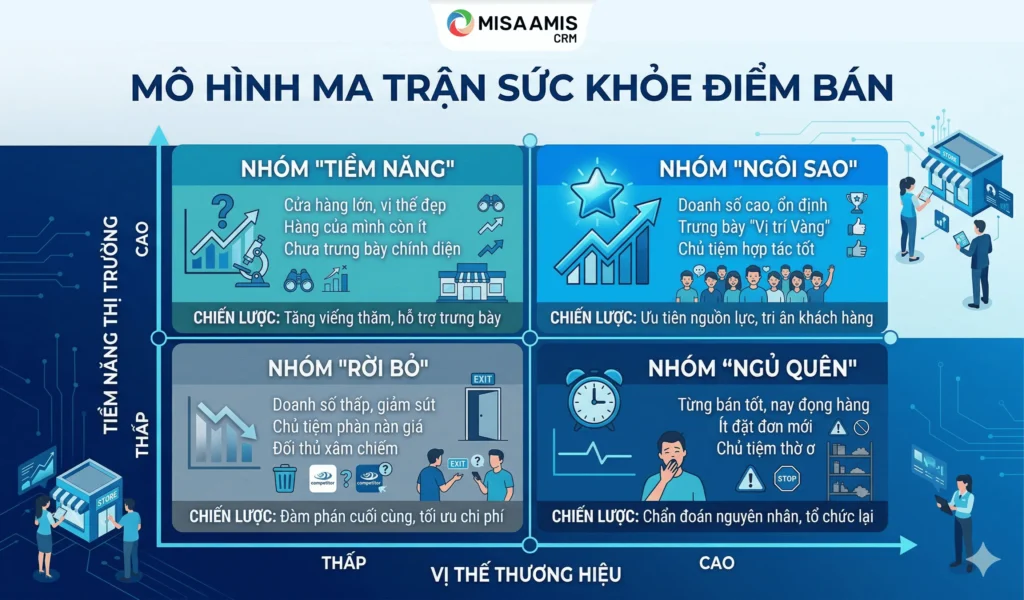 Mô hình ma trận sức khỏe điểm bán: Phân loại điểm bán như thế nào, điểm bán nào cần ưu tiên?