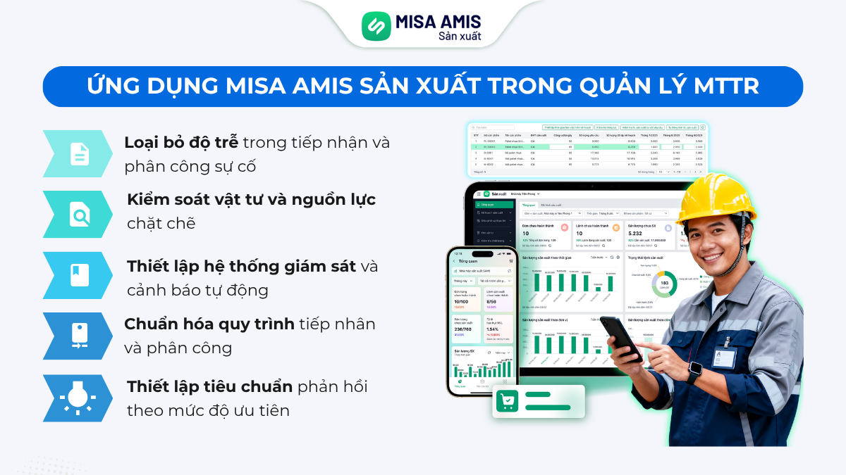 Ứng dụng MISA AMIS Sản xuất trong quản lý MTTR