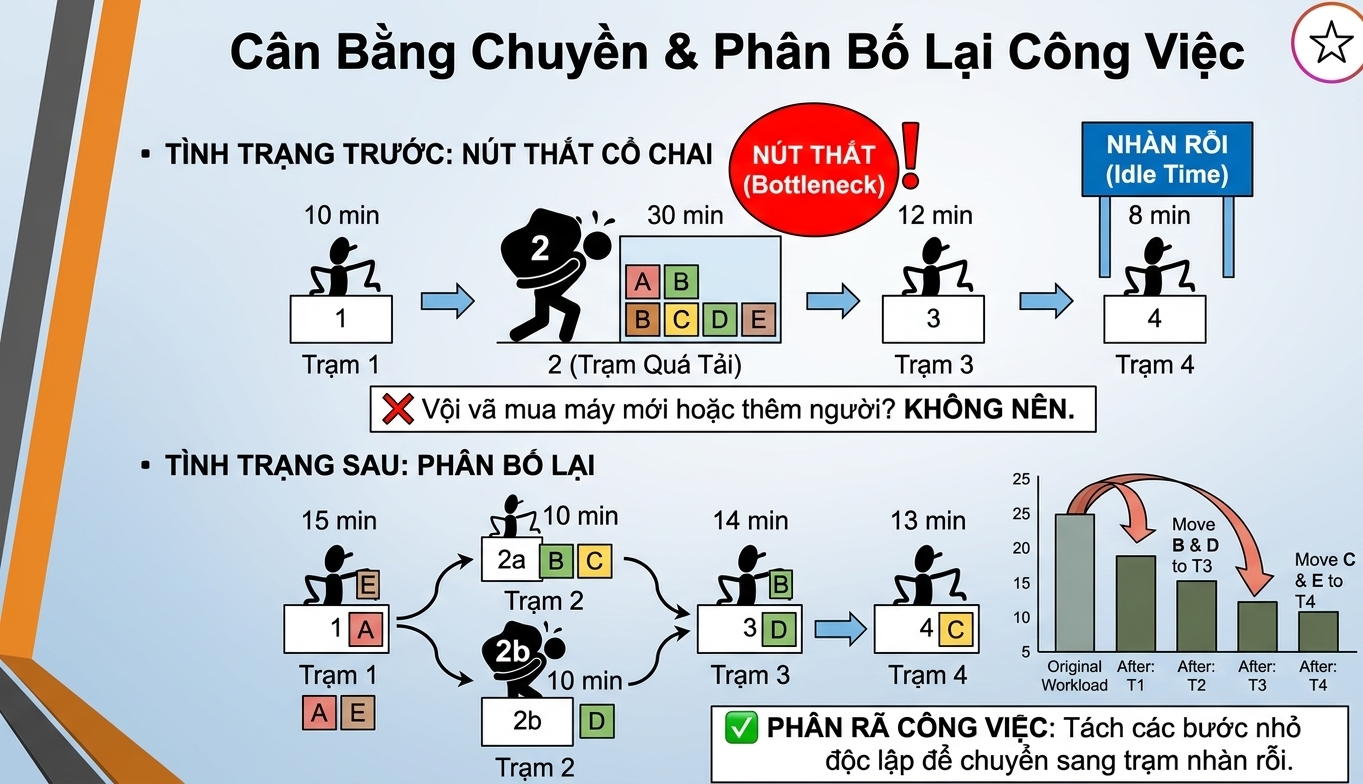 Line Balancing phân rã công việc