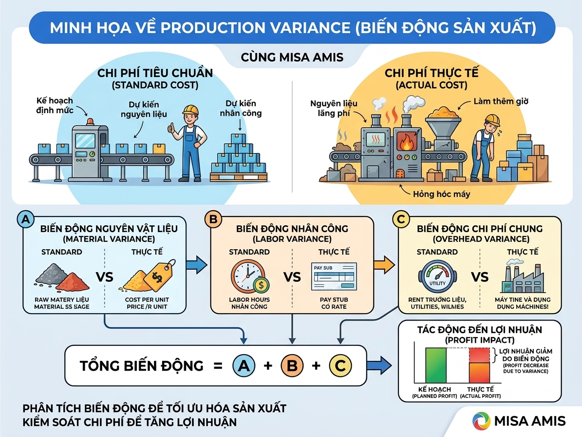 Production variance là gì?