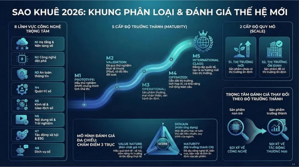 Giải thưởng Sao Khuê 2026 được thực hiện theo khung phân loại và đánh giá thế hệ mới.