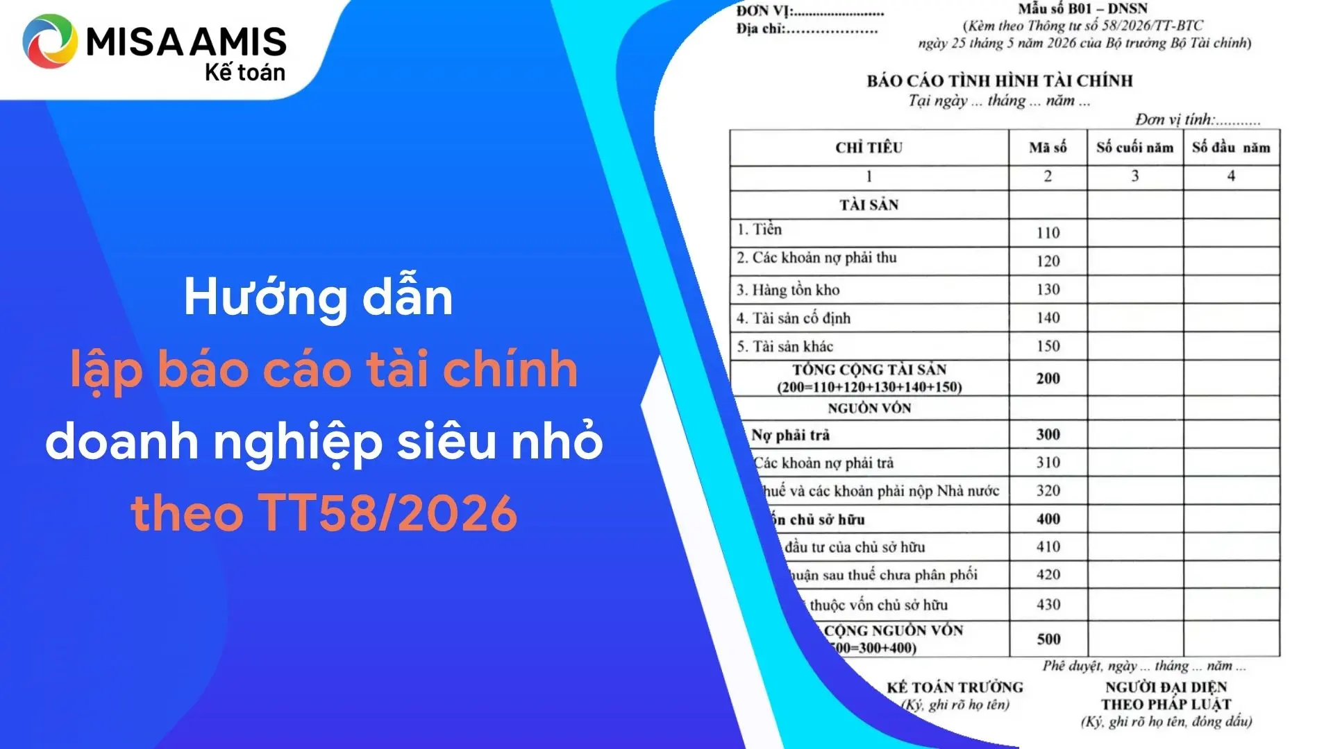 Lập báo cáo tài chính doanh nghiệp siêu nhỏ