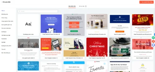 Chọn mẫu email có sẵn trên MISA AMIS aiMarketing