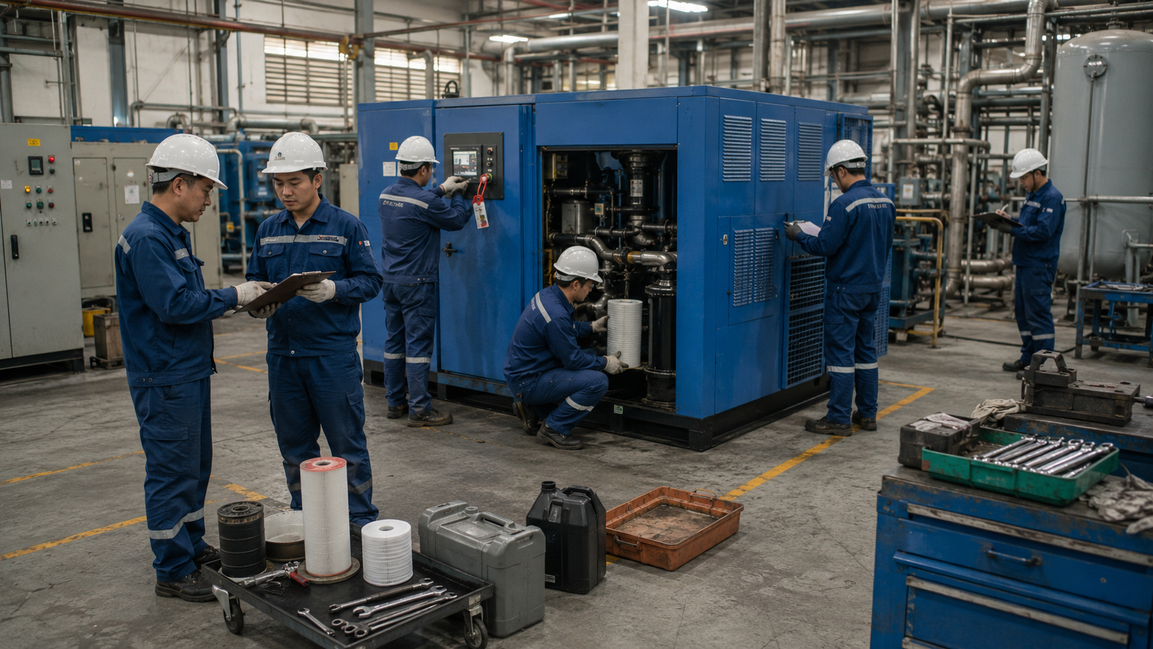 Quy trình bảo dưỡng máy khí nén công nghiệp