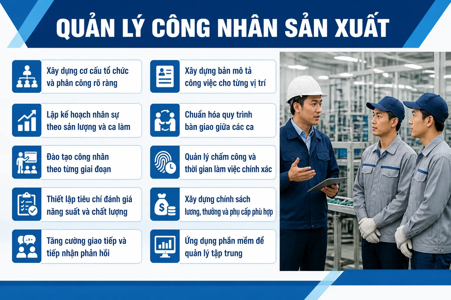 quản lý công nhân sản xuất