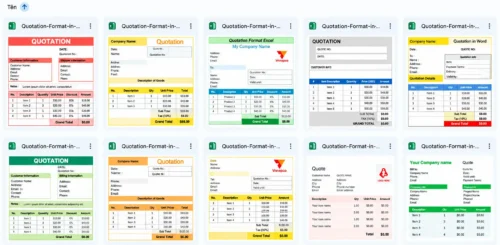 11 mẫu báo giá Excel bản tiếng Anh