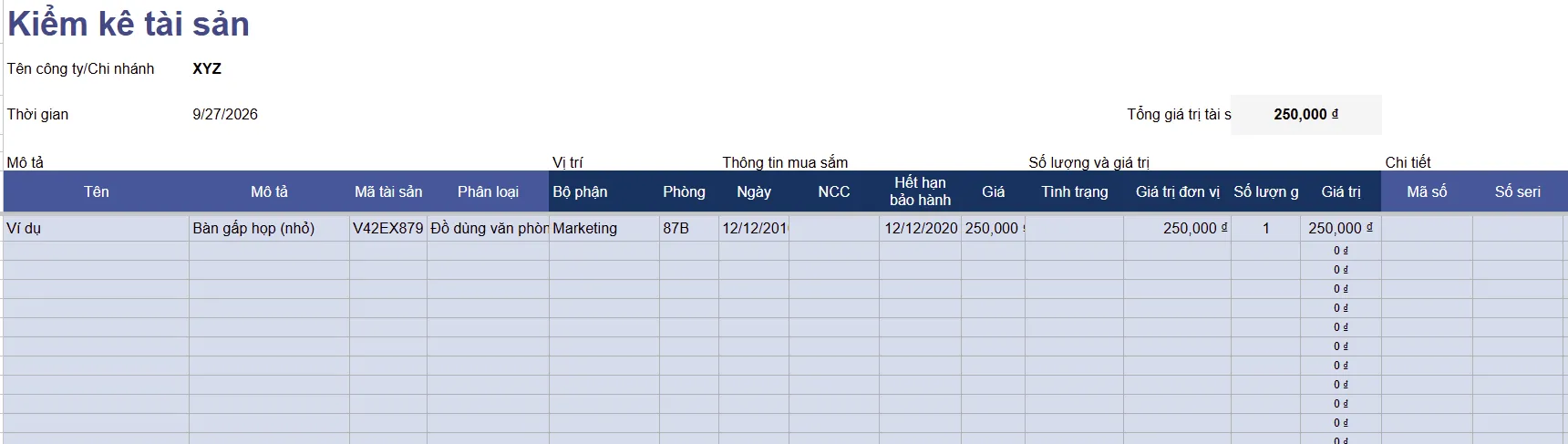 File Excel kiểm kê tài sản
