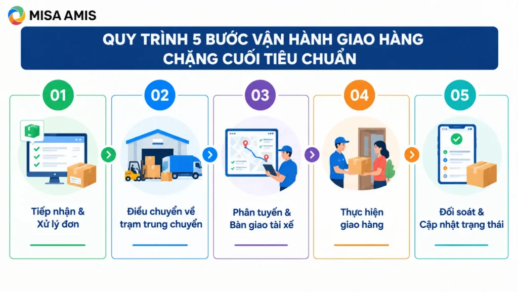 Quy trình 5 bước vận hành giao hàng chặng cuối tiêu chuẩn