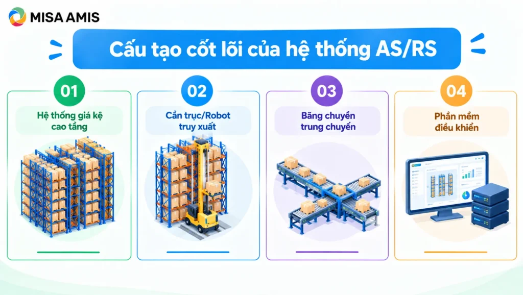 Cấu tạo cốt lõi của hệ thống AS/RS