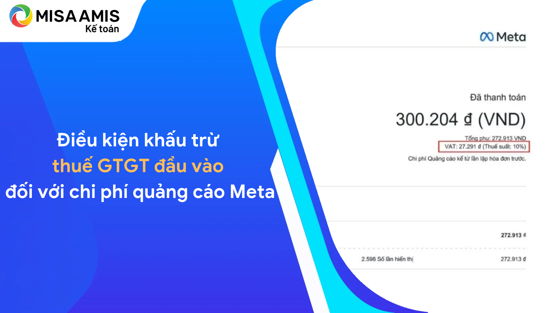Điều kiện khấu trừ thuế GTGT đầu vào đối với chi phí quảng cáo Meta