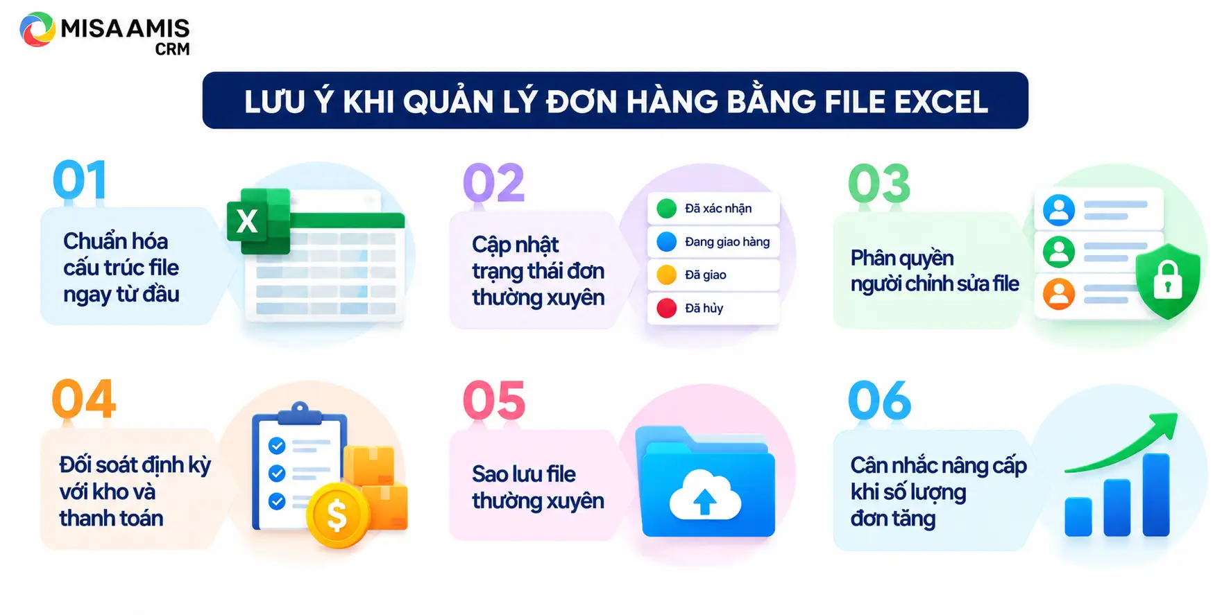 Lưu ý khi quản lý đơn hàng bằng file Excel