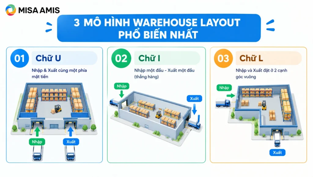 3 Mô hình Warehouse Layout phổ biến nhất